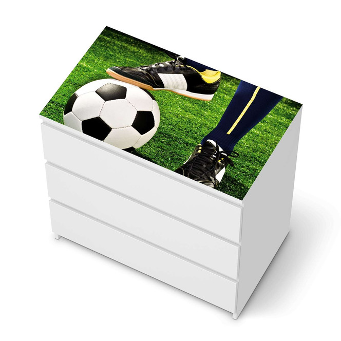 Möbelfolie IKEA Malm Kommode 3 Schubladen oben - Fussballstar- Bild 1