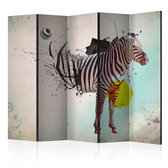 Paravent, Raumteiler freistehend, Trennwand - In Disharmonie mit der Natur, 5-teilig - 225 x 172 cm
