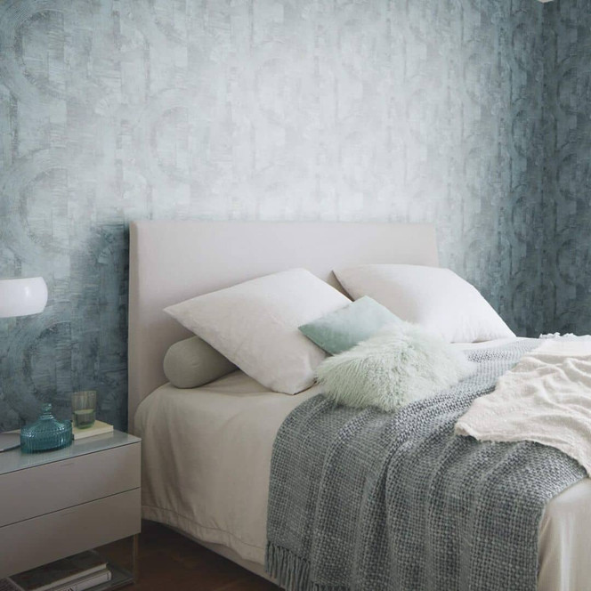 Rasch Vliestapete, Mustertapete Composition petrol