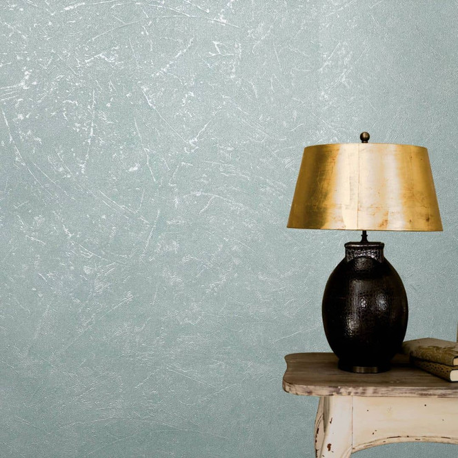 Vliestapete in Wischtechnik-look grün, pearl Struktur