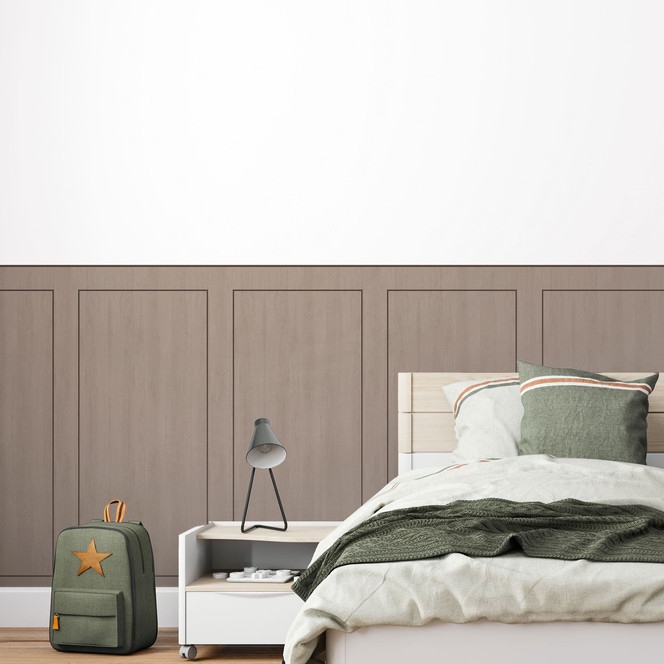 Wandpaneele Wandverkleidung taupe mit Maserung mit Rahmen