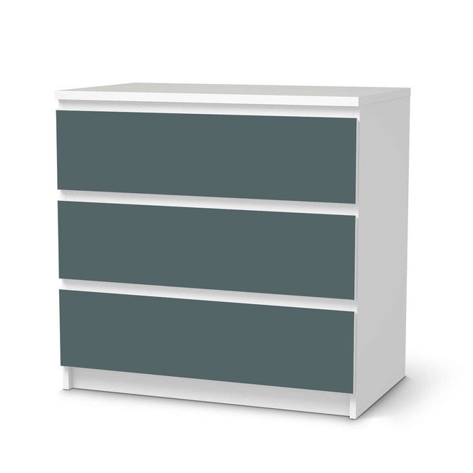 Klebefolie IKEA Malm Kommode 3 Schubladen - Blaugrau Light- Bild 1
