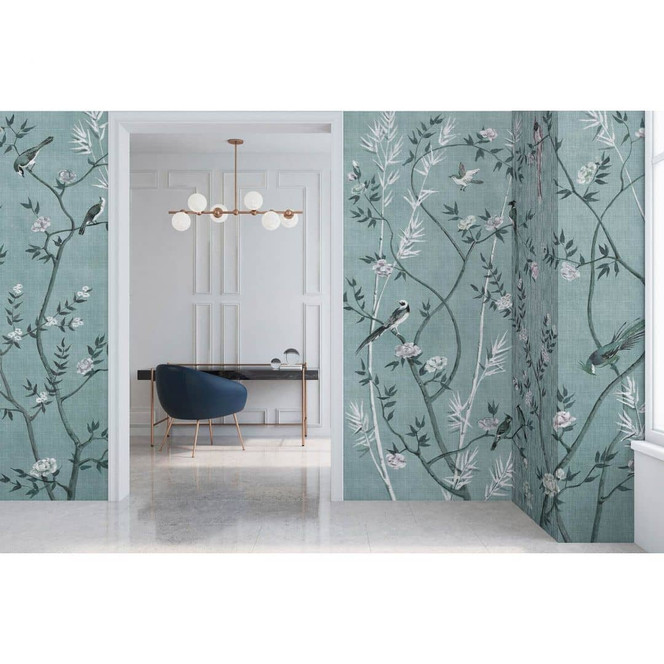 Livingwalls Fototapete Walls by Patel 3 Tea Room 1 blau, grün, weiss, grau - Bild 1