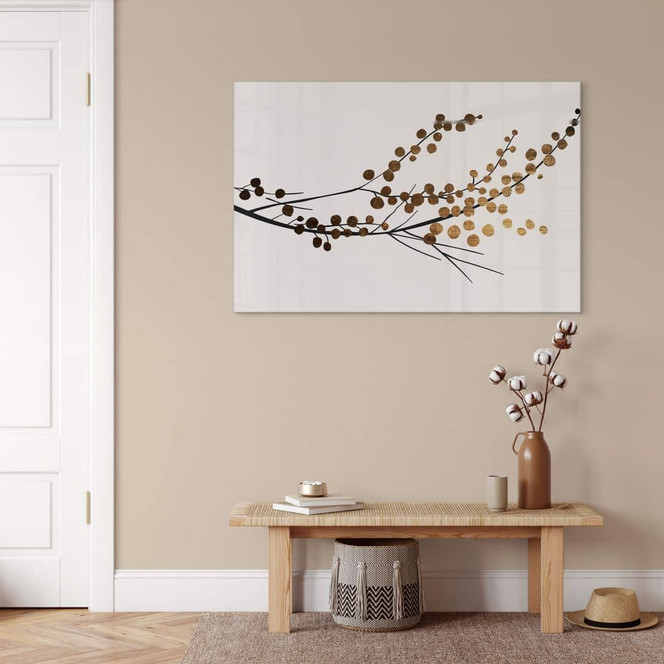 Acrylglasbild Kubistika - Goldener Zweig