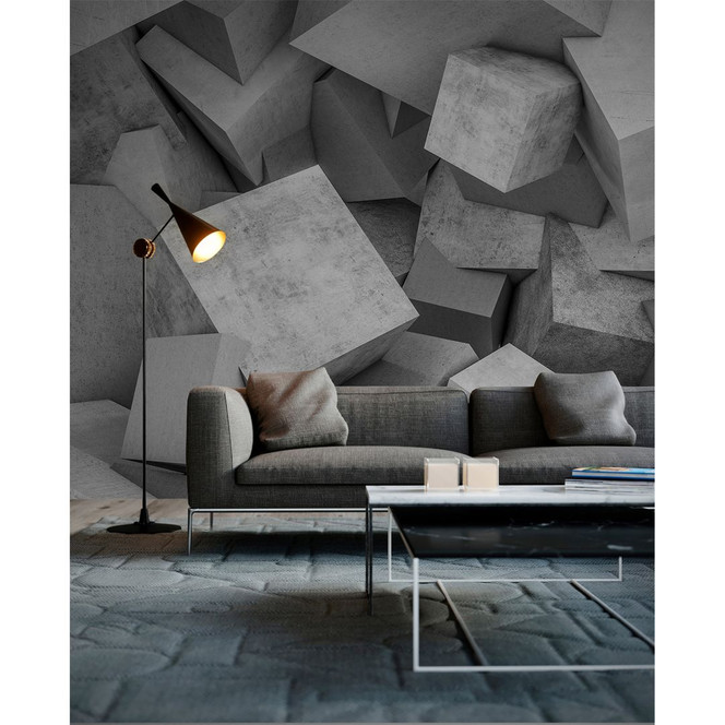 Livingwalls Fototapete Designwalls Concrete Blocks in 3D Optik - Bild 1