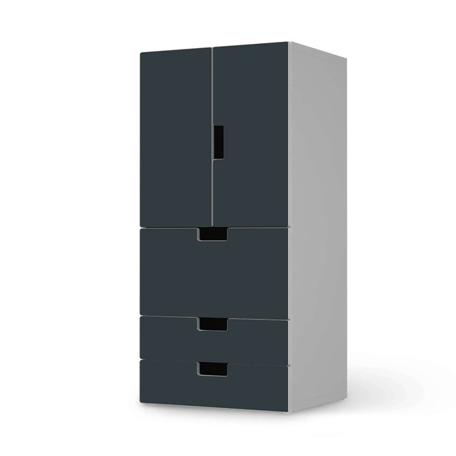 Möbelfolie IKEA Stuva / Malad - 3 Schubladen und 2 kleine Türen - Blaugrau Dark- Bild 1