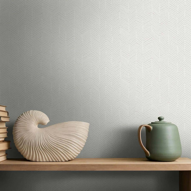 Vliestapete Fischgratmuster, 3D-Optik Grafisch Modern in Weiss