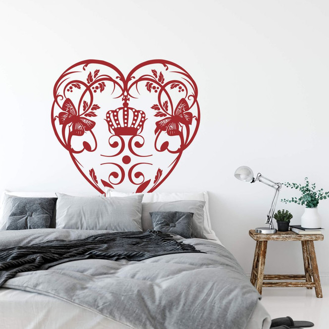 Wandtattoo Kronenherz