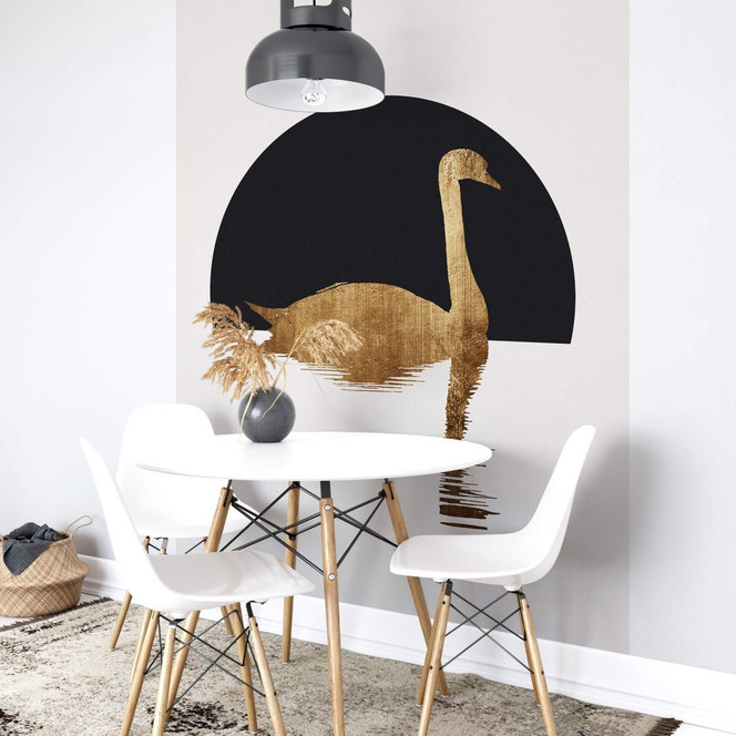 Fototapete Kubistika - Schwanensee im Halbmond - 192x260cm - Bild 1