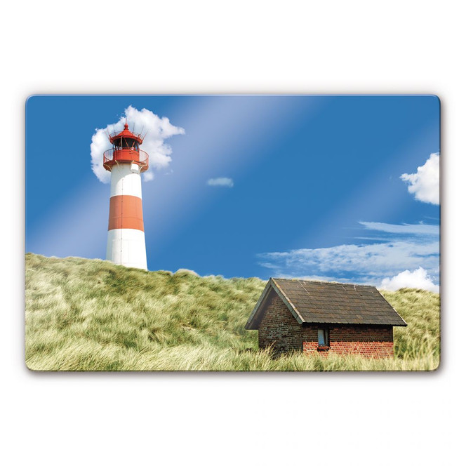 Glasbild Lighthouse in Dune