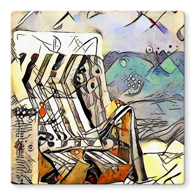 Glasbild Zamart - Kandinsky trifft Warnemünde - Quadratisch