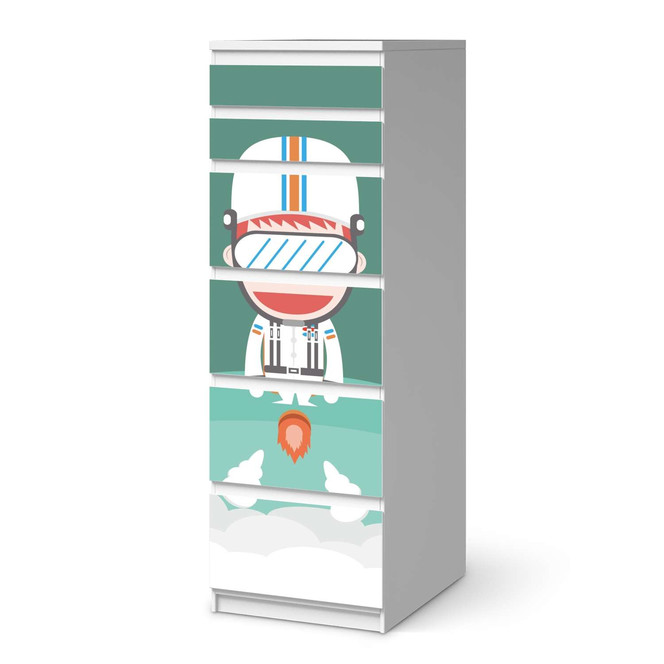 Klebefolie IKEA Malm Kommode 6 Schubladen (schmal) - Rocket Boy- Bild 1