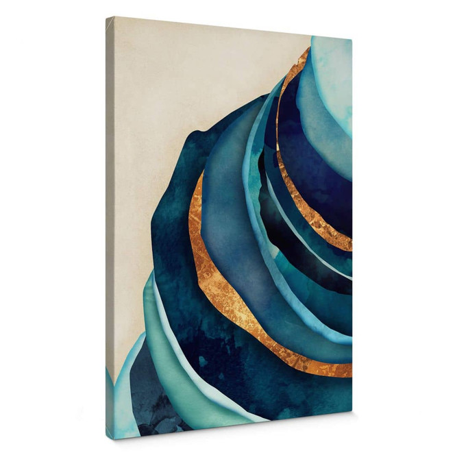 Leinwandbild SpaceFrog Designs - Blau und Gold