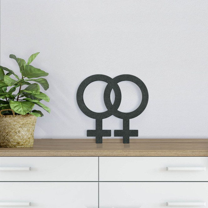 MDF-Holzdeko Gender-Symbol Homo Frauen