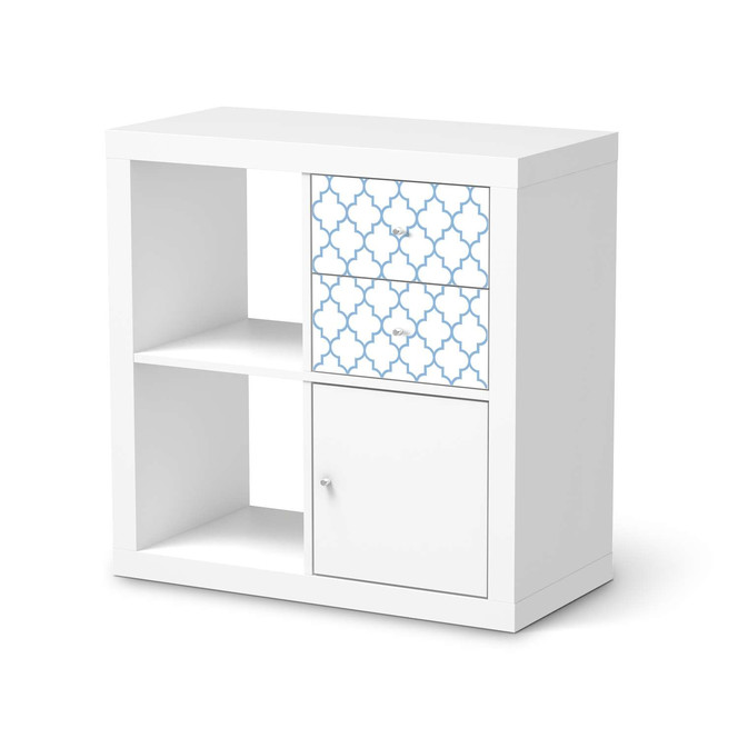 Möbelfolie IKEA Kallax Regal Schubladen - Retro Pattern - Blau- Bild 1