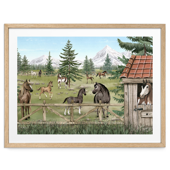 Poster Pferdegehege im Naturpark - Oliver Robins