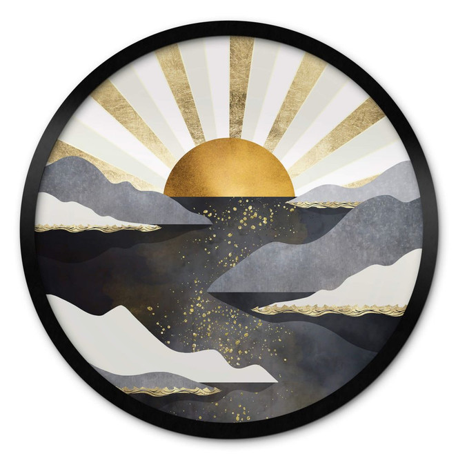 Poster SpaceFrog Designs - Goldene Dämmerung - Rund