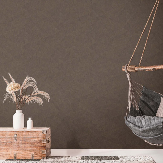 Tapete Braun geometrische Design Vliestapete Dunkelbraun modern 