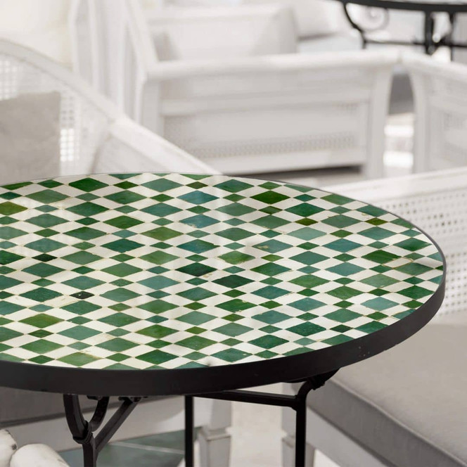 Tischplatte aus Glas - Mosaik 02 - Rund