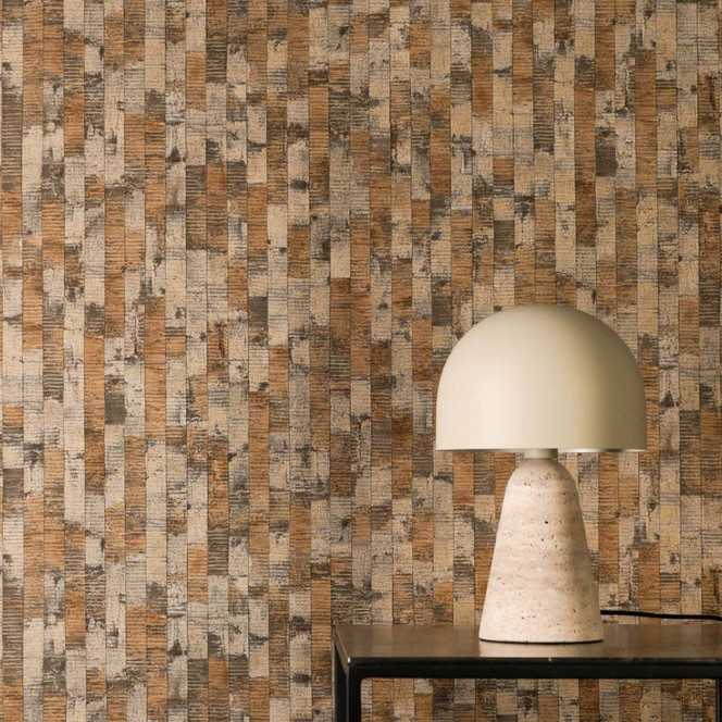 Vliestapete Daniel Urban Lines braun grau orange metallic - Streifen Oberflächenstruktur