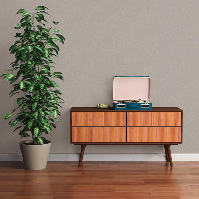 Einfarbige Tapete mit Strukturdesign Grau - Unitapete