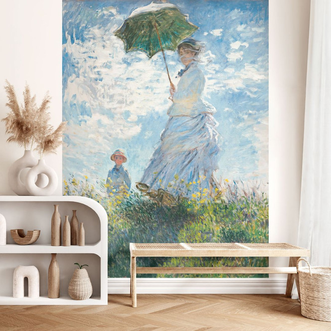 Fototapete Monet - Frau mit Sonnenschirm - Madame Monet und ihr Sohn