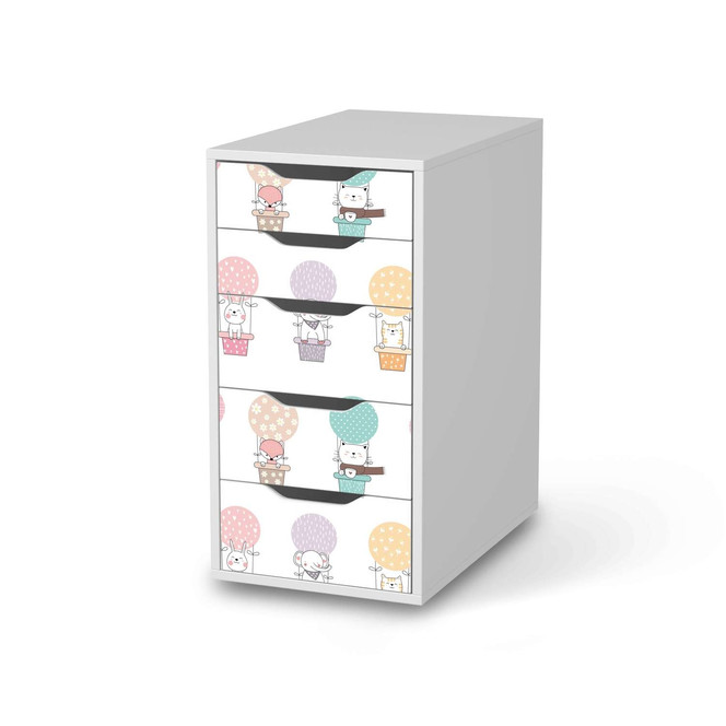 Klebefolie IKEA Alex 5 Schubladen - Flying Animals- Bild 1