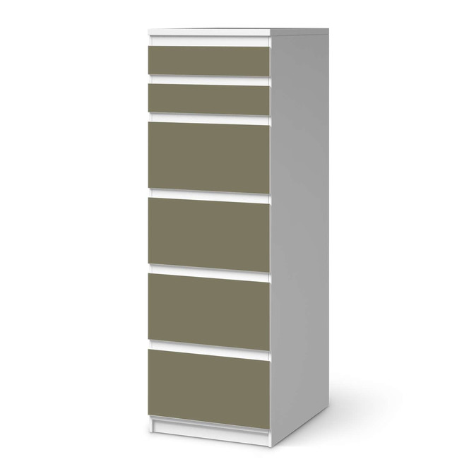 Klebefolie IKEA Malm Kommode 6 Schubladen (schmal) - Braungrau Light- Bild 1