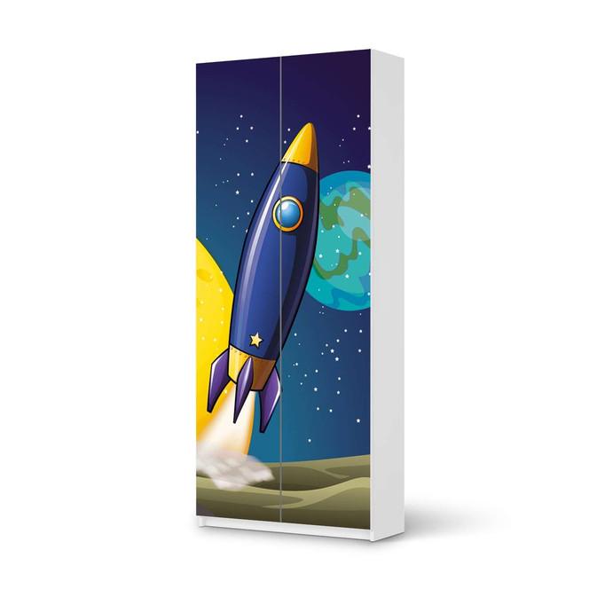Möbelfolie IKEA Pax Schrank 236cm Höhe - 2 Türen - Space Rocket- Bild 1