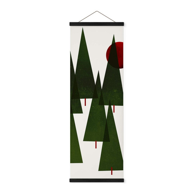 Stoffbild Winter - Kleiner Tannenwald Panorama - Kubistika