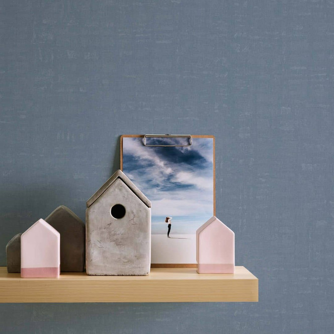 Tapete Blau für Badezimmer - Vliestapete Bad - strapazierfähig