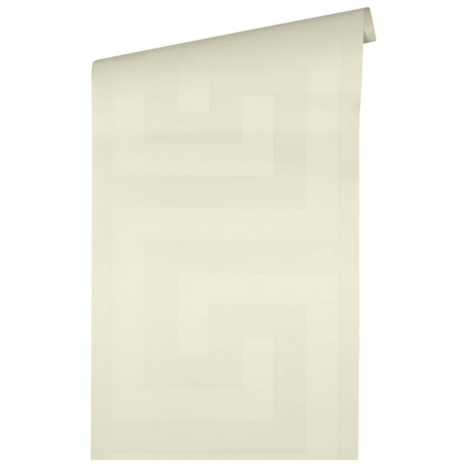 Versace Home Luxus Designer Tapete Mäander-Muster Vliestapete Design Mustertapete Weiss