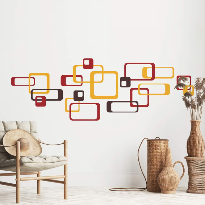 Wandsticker Retro Rechtecke orange