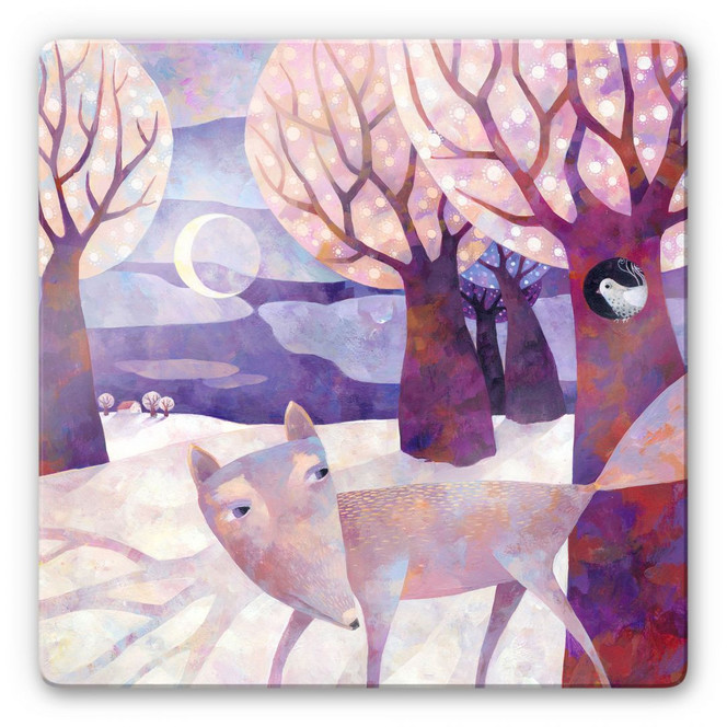 Glasbild Blanz - Winterwald