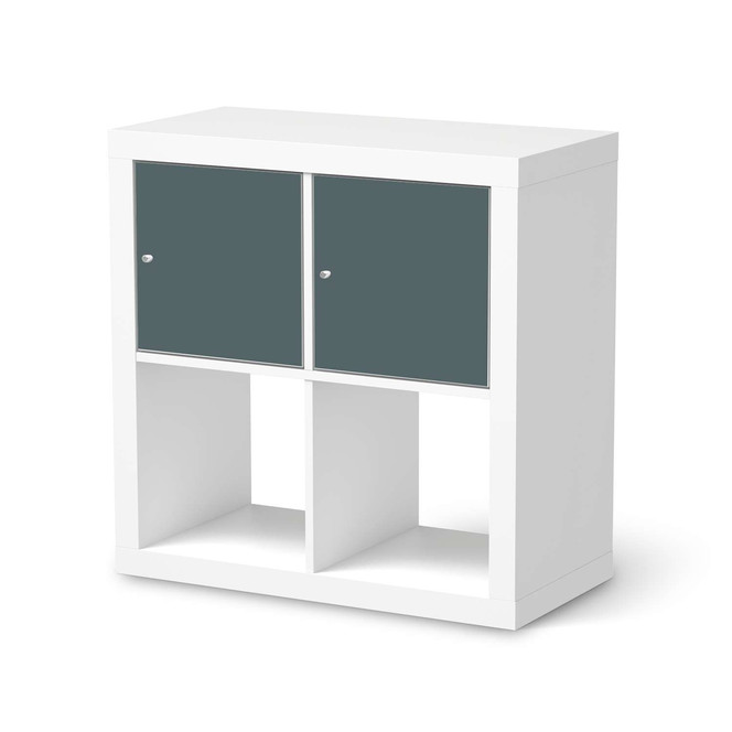 Möbelfolie IKEA Kallax Regal 2 Türen (quer) - Blaugrau Light- Bild 1