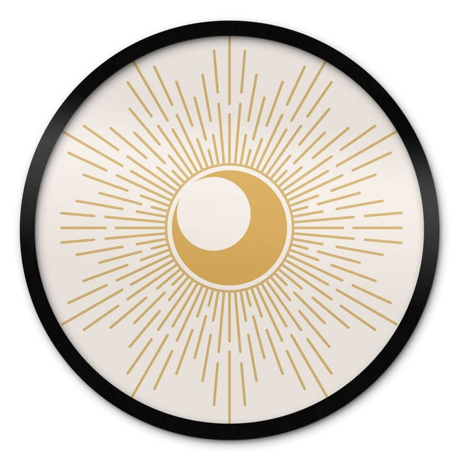 Poster Goldene Sonnenstrahlen - KsanaKalpa - Rund
