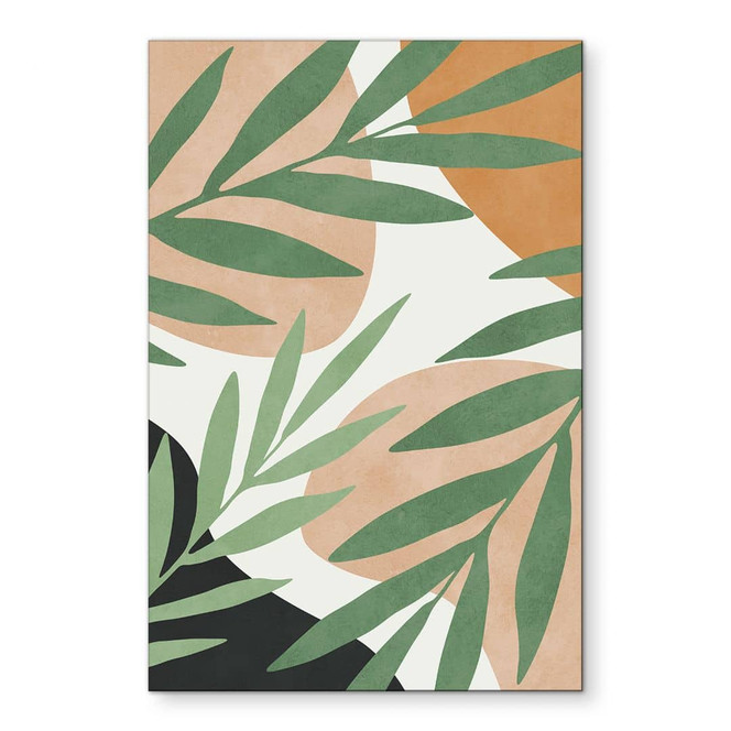 Wandbild Abstrakte Zweige im tropischen Look - Costa - Alu-Dibond