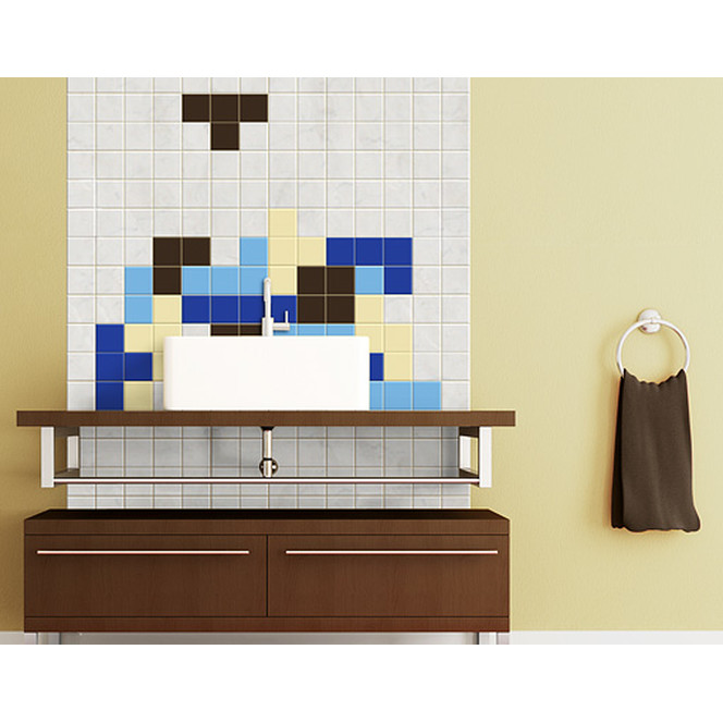 Fliesenaufkleber Vier Wunschfarben 52er Set