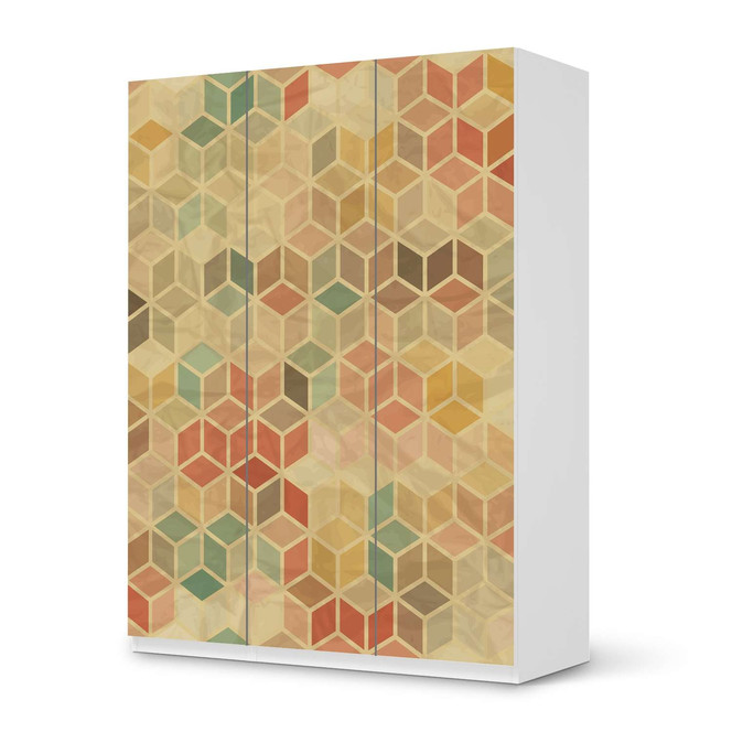 Folie IKEA Pax Schrank 201cm Höhe - 3 Türen - 3D Retro- Bild 1