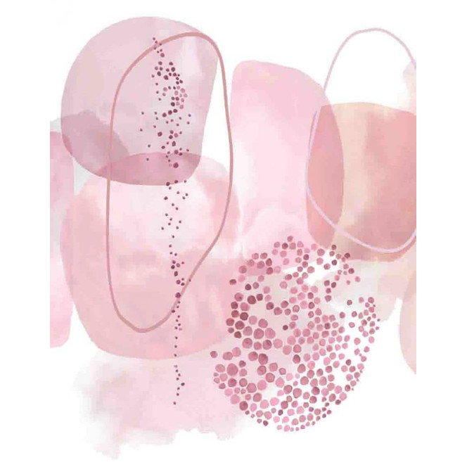 Fototapete Motivtapete Abstrakte Aquarell-Formen in Beige und Rosé 3.4 x 2.65 m