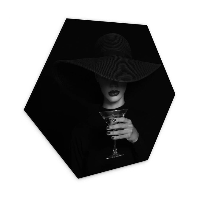 Hexagon - Alu-Dibond Refat - Ein Martiniglas