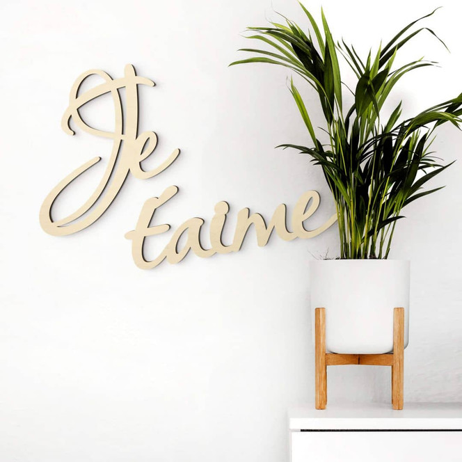 Holzbuchstaben Pappel - Je t'aime