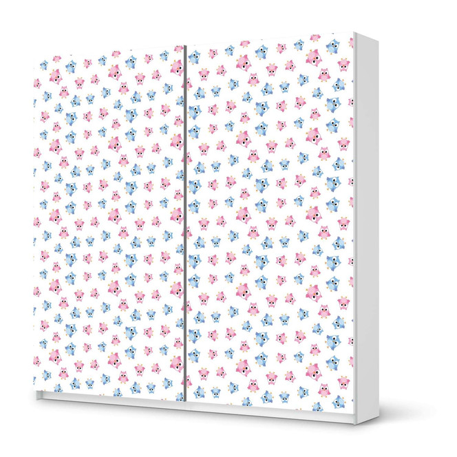 Möbel Klebefolie IKEA Pax Schrank 201cm Höhe - Schiebetür - Eulenparty- Bild 1