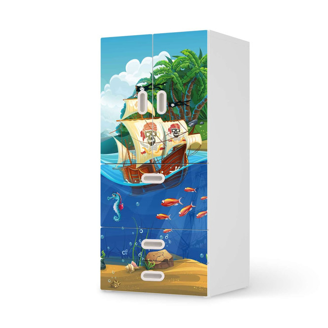 Möbelfolie IKEA Stuva / Fritids - 3 Schubladen und 2 kleinen Türen - Pirates- Bild 1