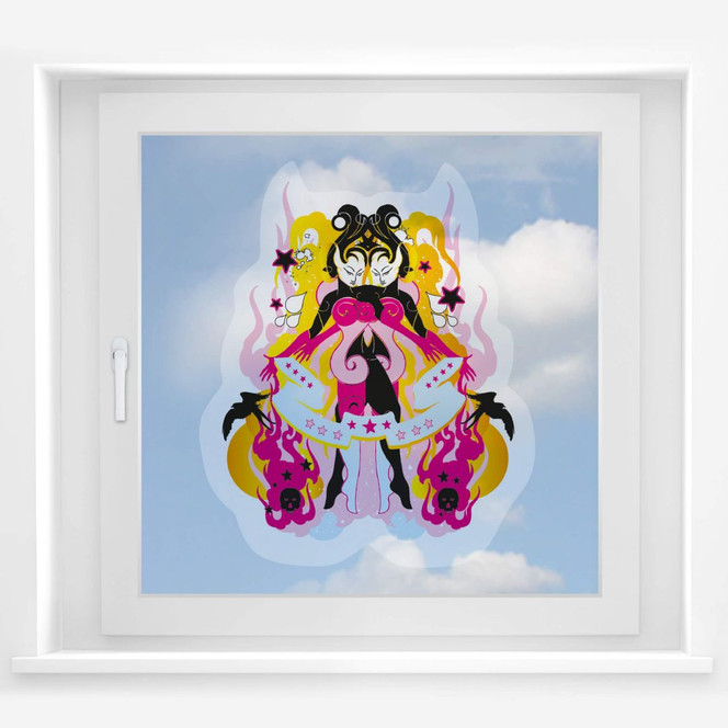 Fensterbild LA Ink Zwillinge im Farbchaos