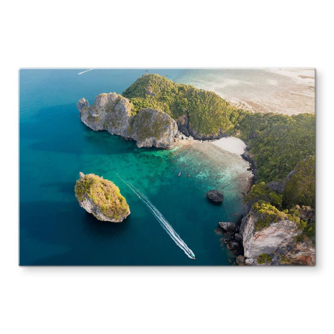 Glasbild Colombo - Land in Sicht