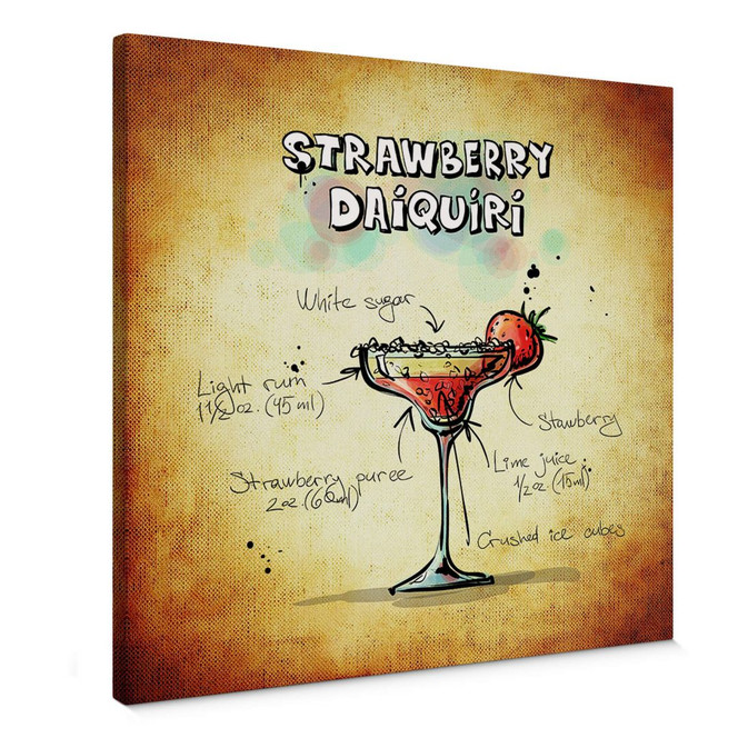 Leinwandbild Strawberry Daiquiri - quadratisch