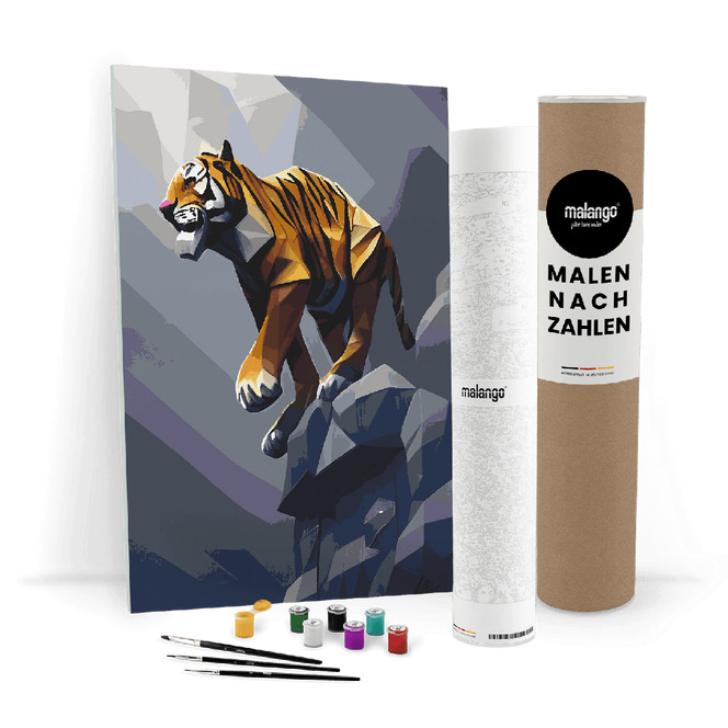 Malen nach Zahlen Leinwandbild - Tiger Taddäus