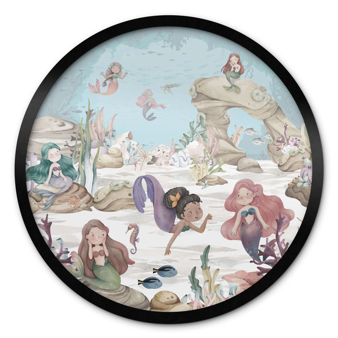 Poster Magisches Unterwasserreich der Meerjungfrauen - Oliver Robins - Rund