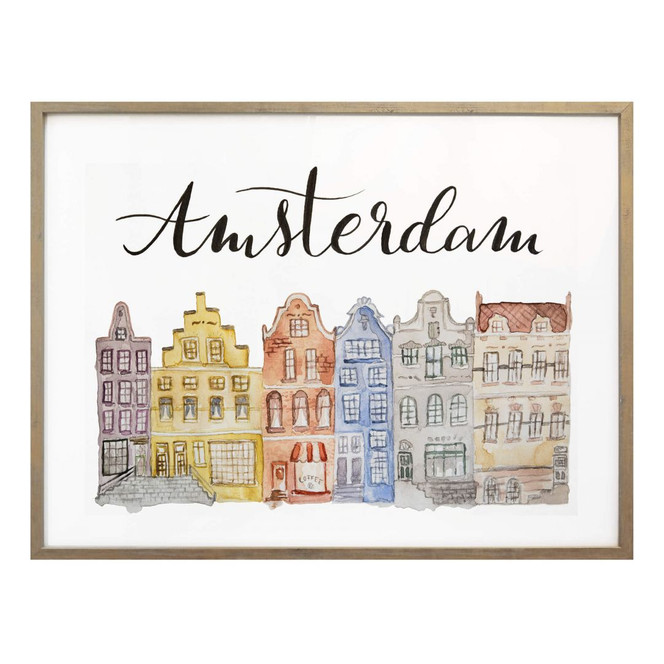 Poster Skyline of Amsterdam - Aquarell